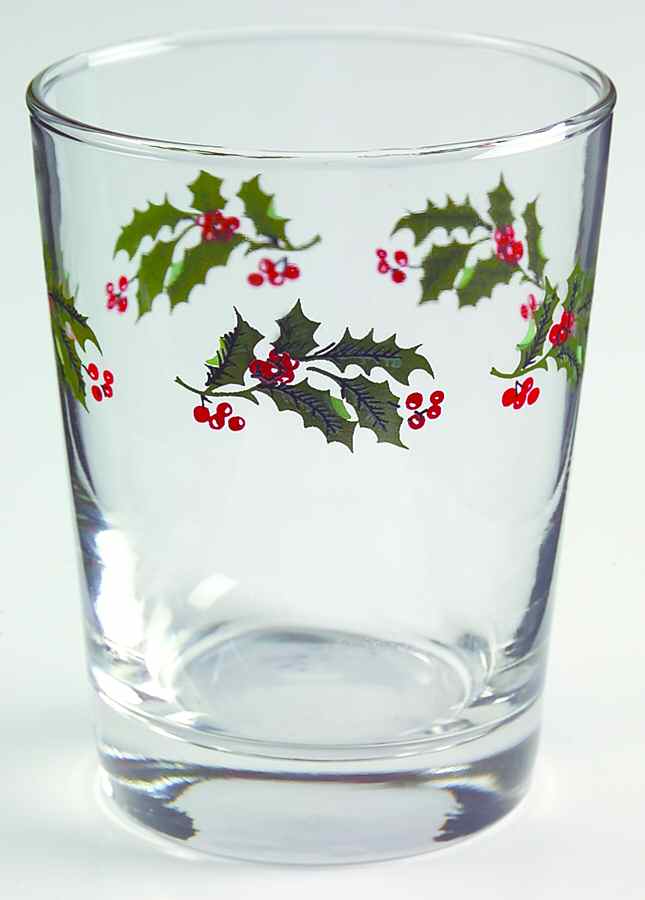 Christmas Holly (Porcelain) 14 Oz Glassware Double Old Fashioned by All the Trimmings-1