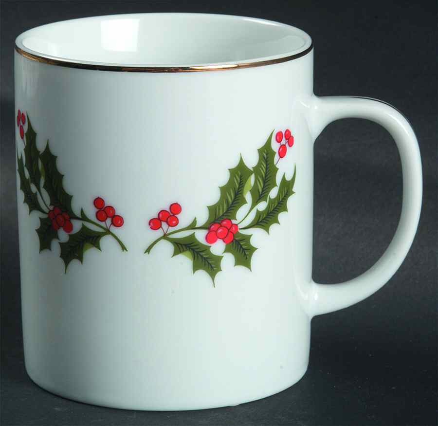 Christmas Holly (Porcelain) Mug by All the Trimmings-1
