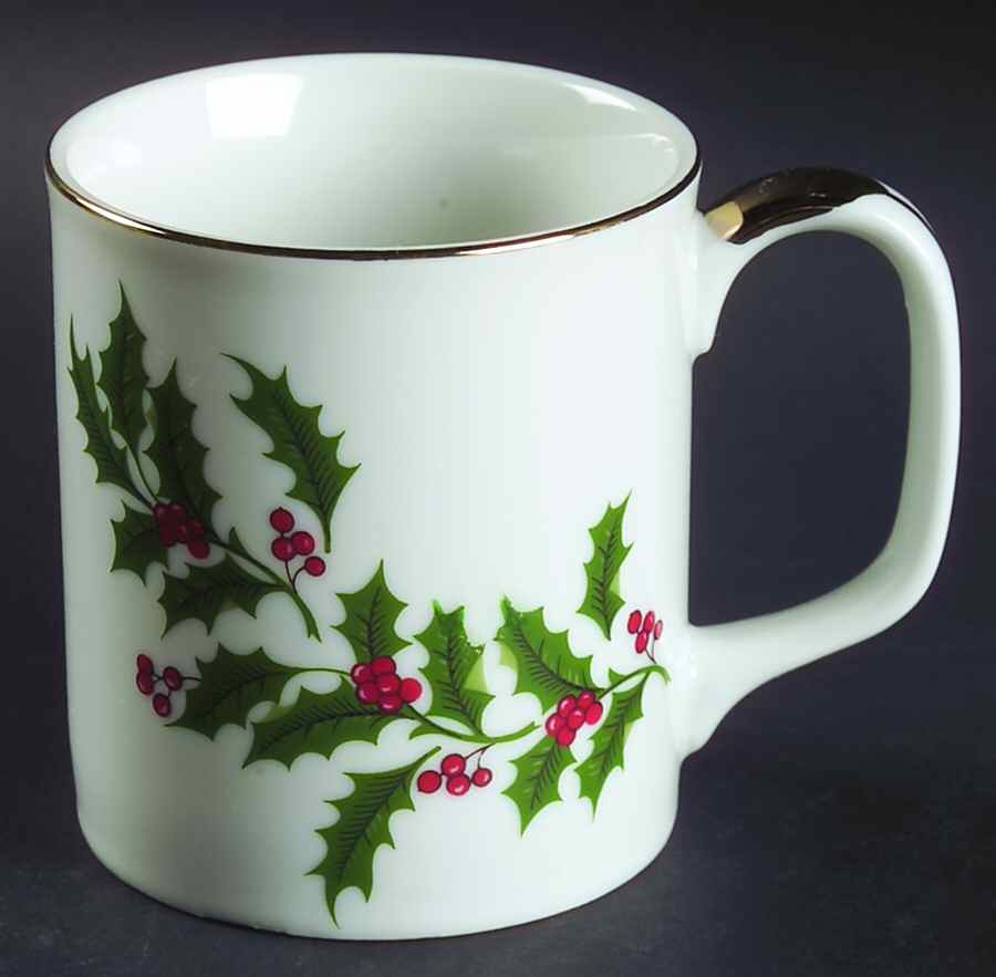 Christmas Holly (Porcelain) Mug by All the Trimmings-1