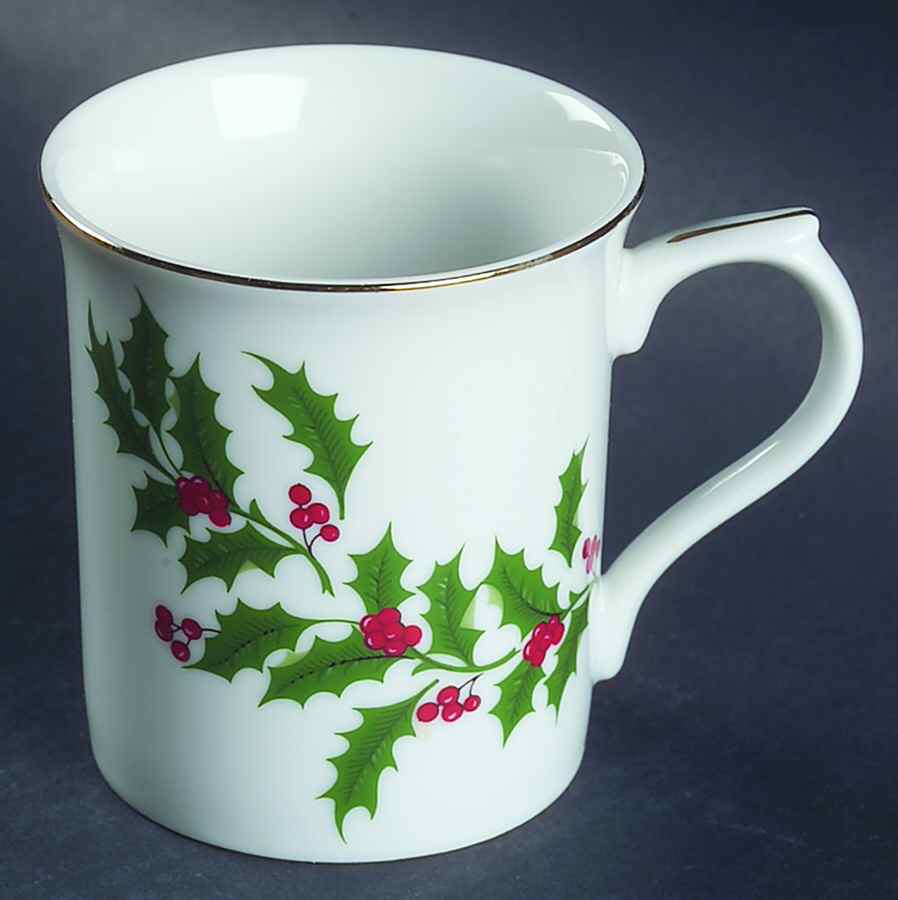 Christmas Holly (Porcelain) Mug by All the Trimmings-1