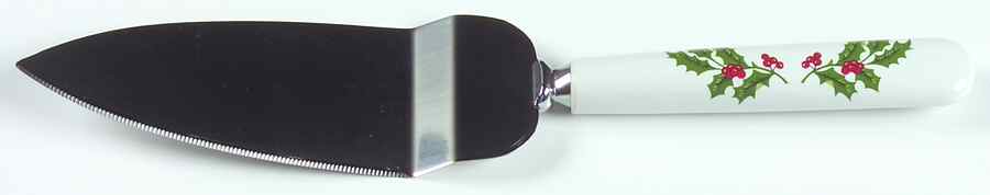 Christmas Holly (Porcelain) Pie & Cake Server with Stainless Blade by All the Trimmings-1