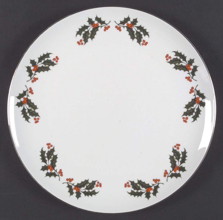 Christmas Holly (Porcelain) Coupe Dinner Plate by All the Trimmings-1