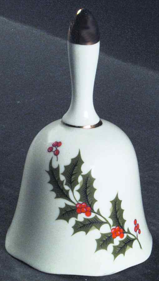 Christmas Holly (Porcelain) Bell by All the Trimmings-1