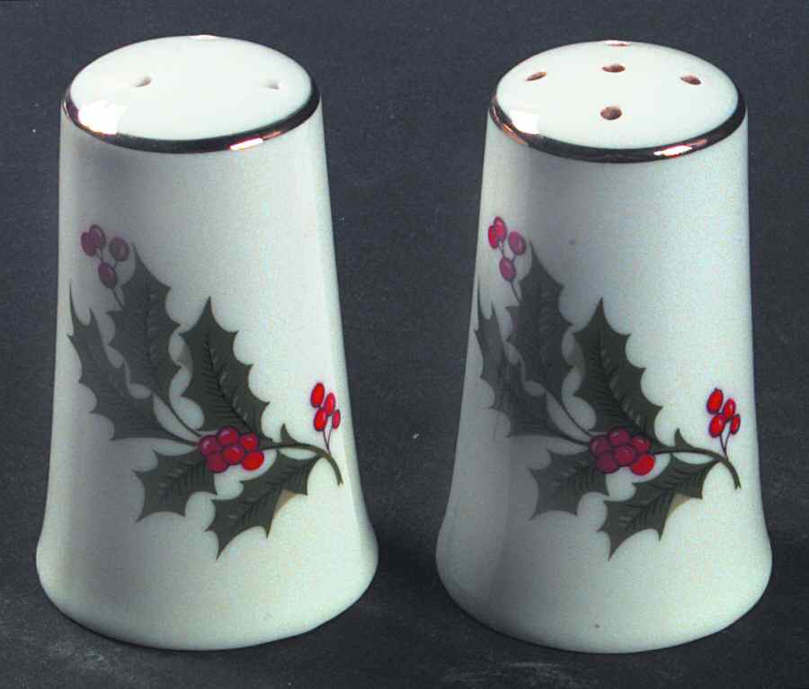 Christmas Holly (Porcelain) Salt & Pepper Set by All the Trimmings-1