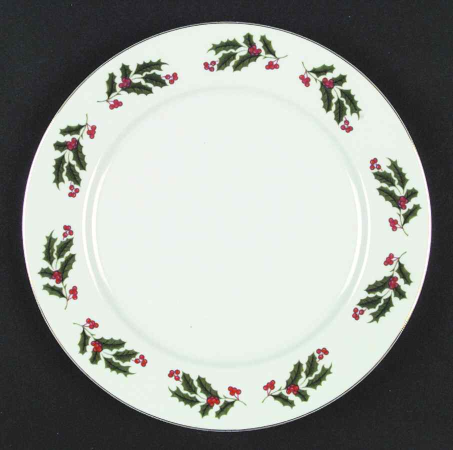 Christmas Holly (Porcelain) Dinner Plate by All the Trimmings-1