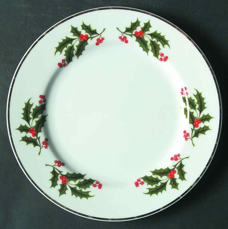 Christmas Holly (Porcelain) Salad Plate by All the Trimmings-1