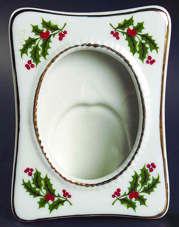 Christmas Holly (Porcelain) Frame-Holds 2.5" X 3.5" by All the Trimmings-1