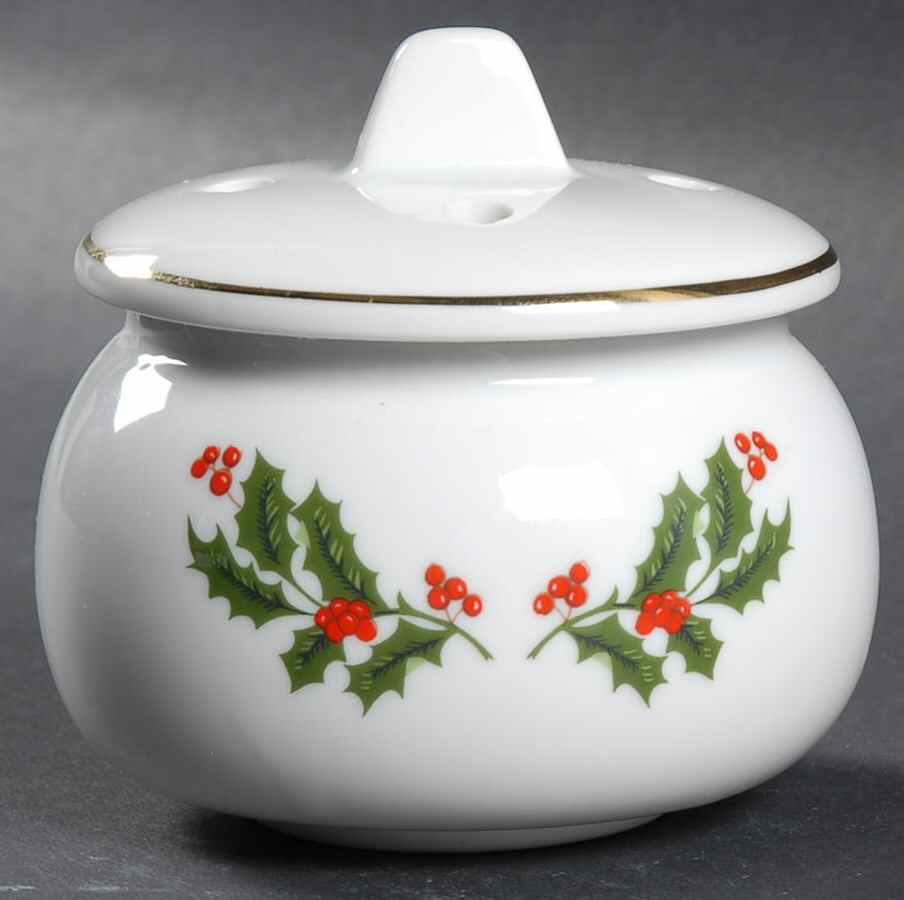 Christmas Holly (Porcelain) Potpourri & Lid with Stand by All the Trimmings-1