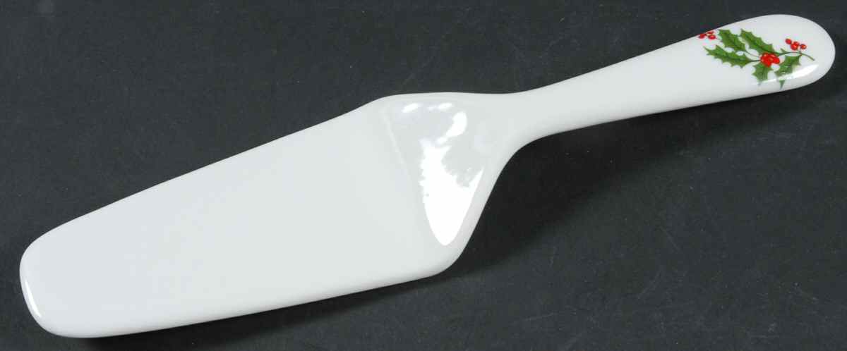 Christmas Holly (Porcelain) Solid Ceramic Pie/Cake Server by All the Trimmings-1