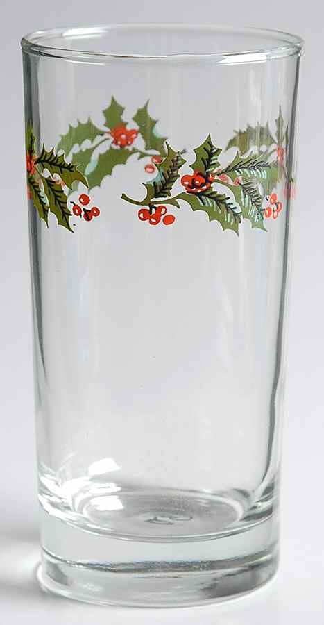 Christmas Holly (Porcelain) 8 Oz Glassware Tumbler by All the Trimmings-1