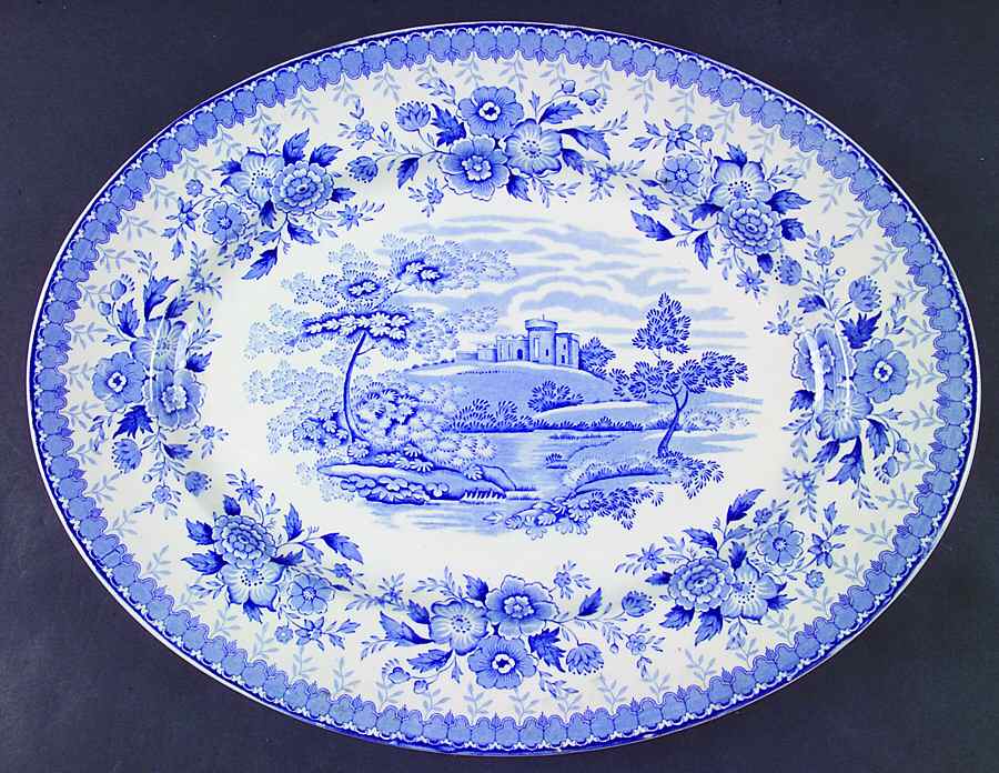 Woodland Blue 14" Oval Serving Platter by Aimcee-1