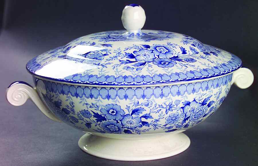 Woodland Blue Round Covered Vegetable by Aimcee-1