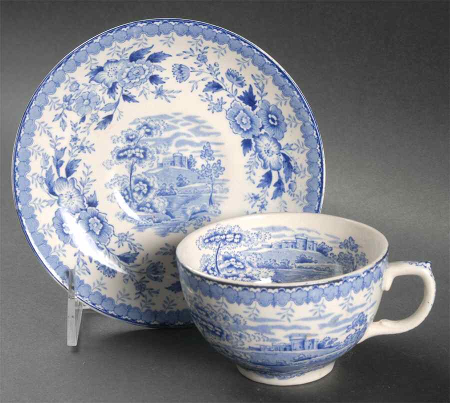 Woodland Blue Flat Cup & Saucer Set by Aimcee-1