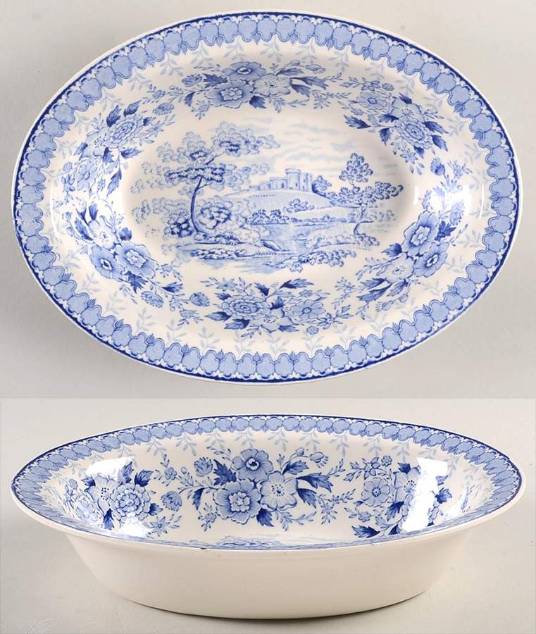 Woodland Blue 9" Oval Vegetable Bowl by Aimcee-1