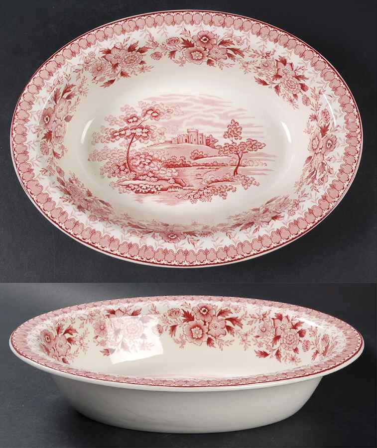 Woodland Pink 11" Oval Vegetable Bowl by Aimcee-1