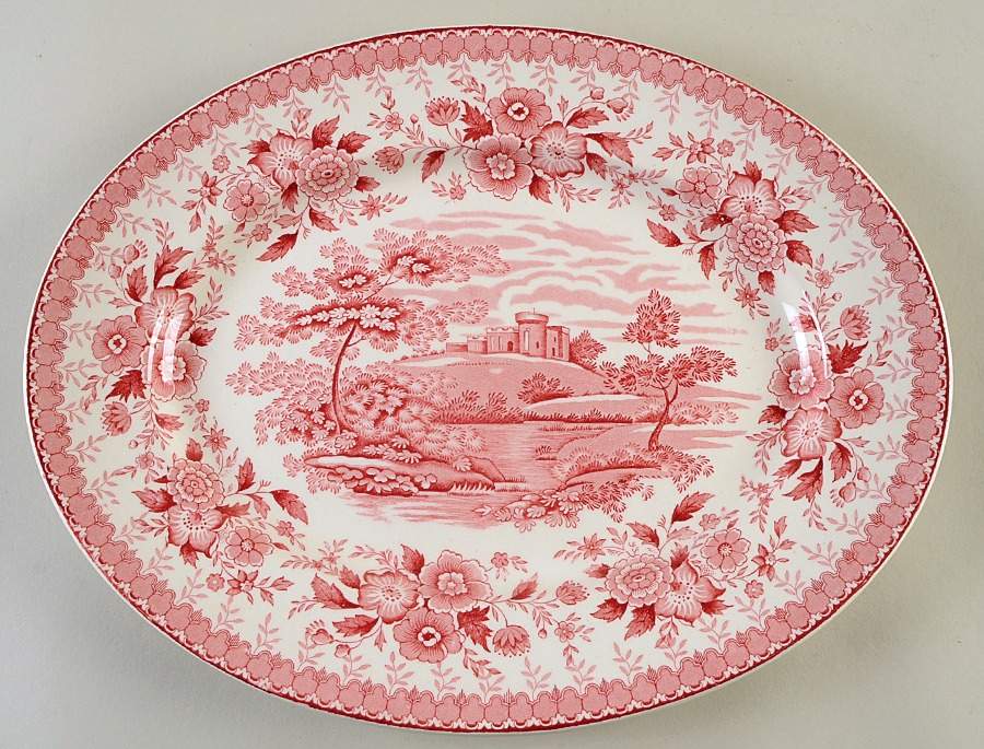 Woodland Pink 14" Oval Serving Platter by Aimcee-1