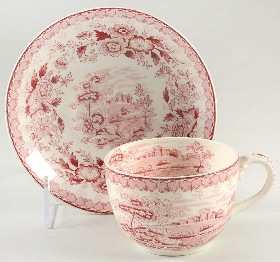 Woodland Pink Flat Cup & Saucer Set by Aimcee-1