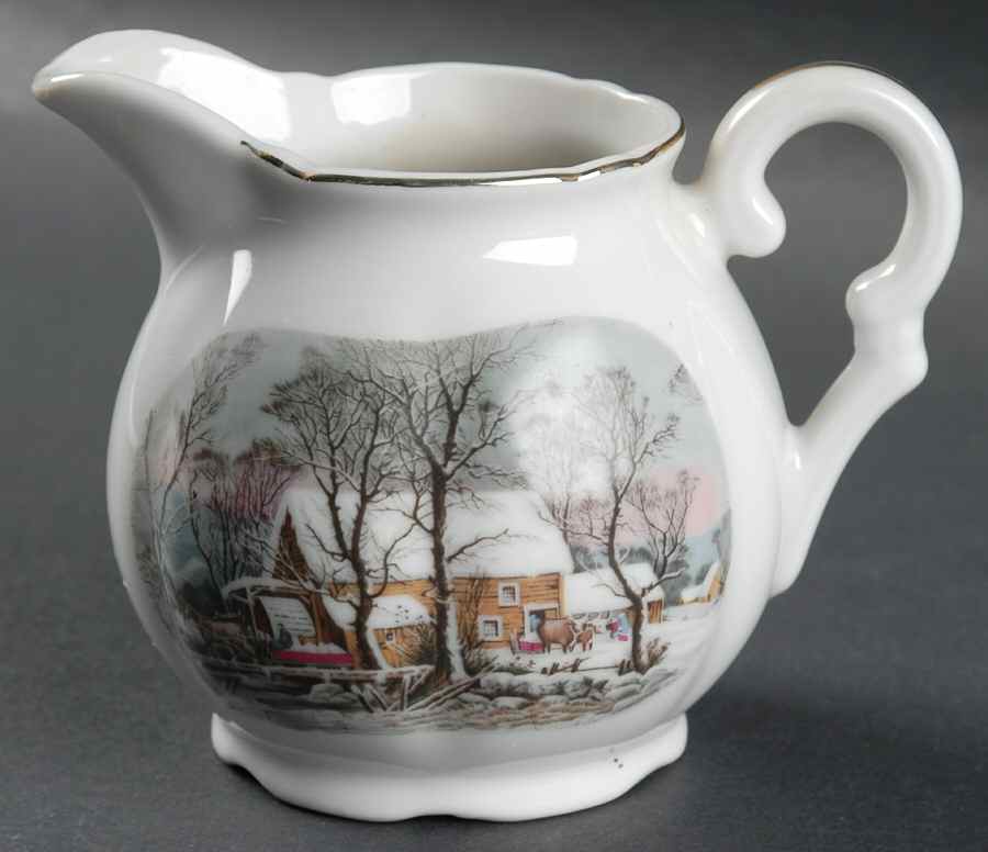 Currier & Ives (Scalloped) Creamer by Avon-1