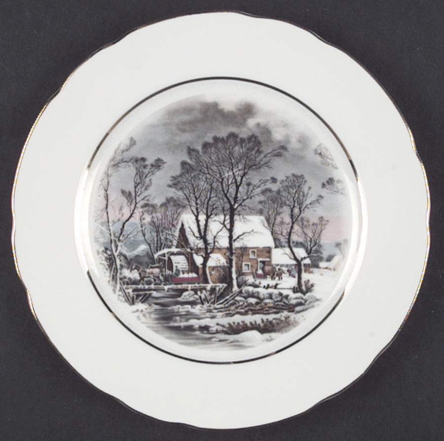 Currier & Ives (Scalloped) Salad Plate by Avon-1