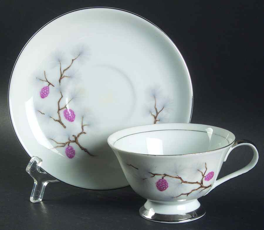 Pine Glow Footed Cup & Saucer Set by Arlen-1