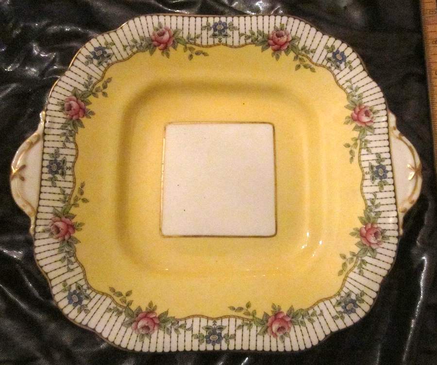 A4252 Square Handled Cake Plate by John  Aynsley & Sons-1