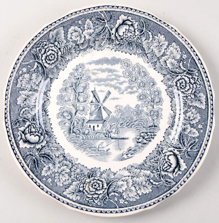 Landscape Gray Blue Salad Plate by Arabia of Finland-1