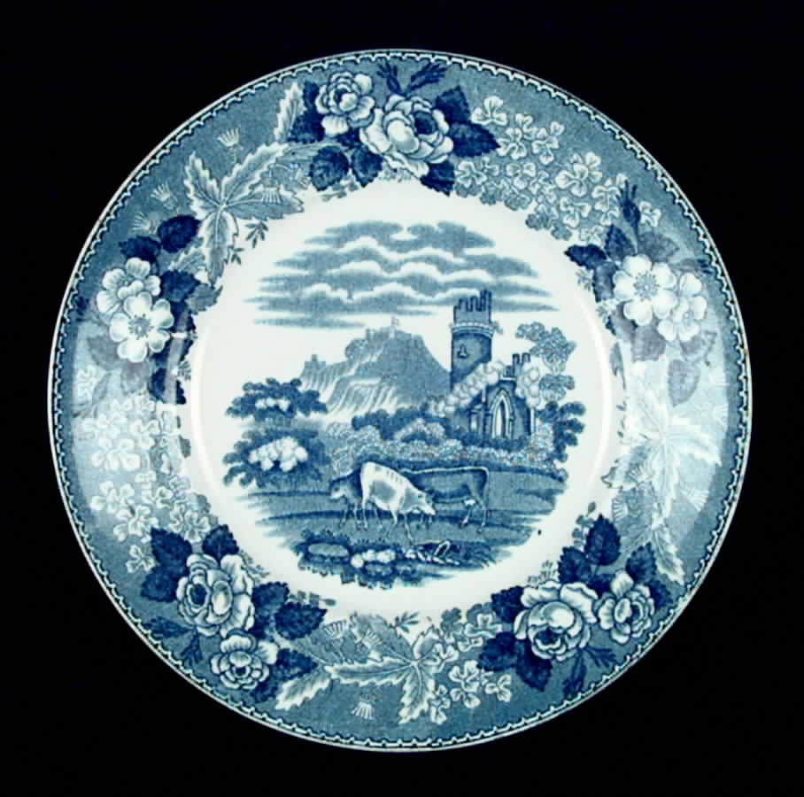 Cattle Scenery Blue (No Trim, Smooth) Bread & Butter Plate by Adams China-1