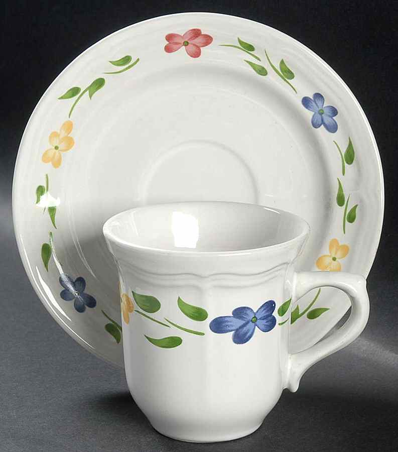 Lorraine Flat Cup & Saucer Set by AMG-1
