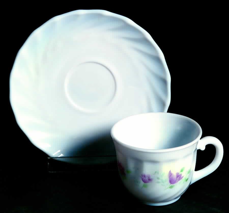 Floralies Flat Demitasse Cup & Saucer Set by Arcopal-1