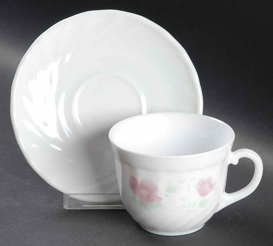 Floralies Flat Cup & Saucer Set by Arcopal-1