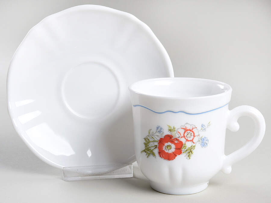 Paradise Footed Cup & Saucer Set by Arcopal-1