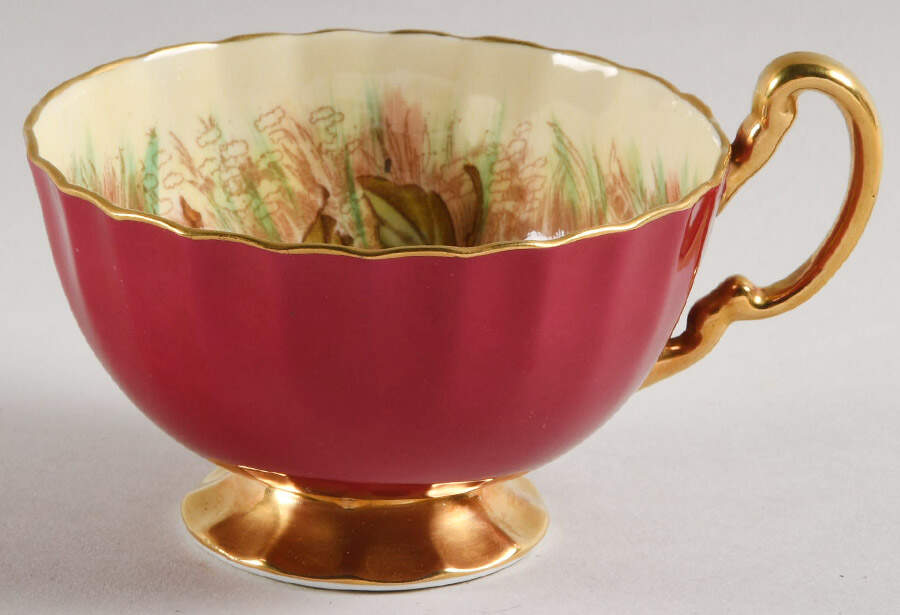 1034 Magenta Footed Cup by John  Aynsley & Sons-1