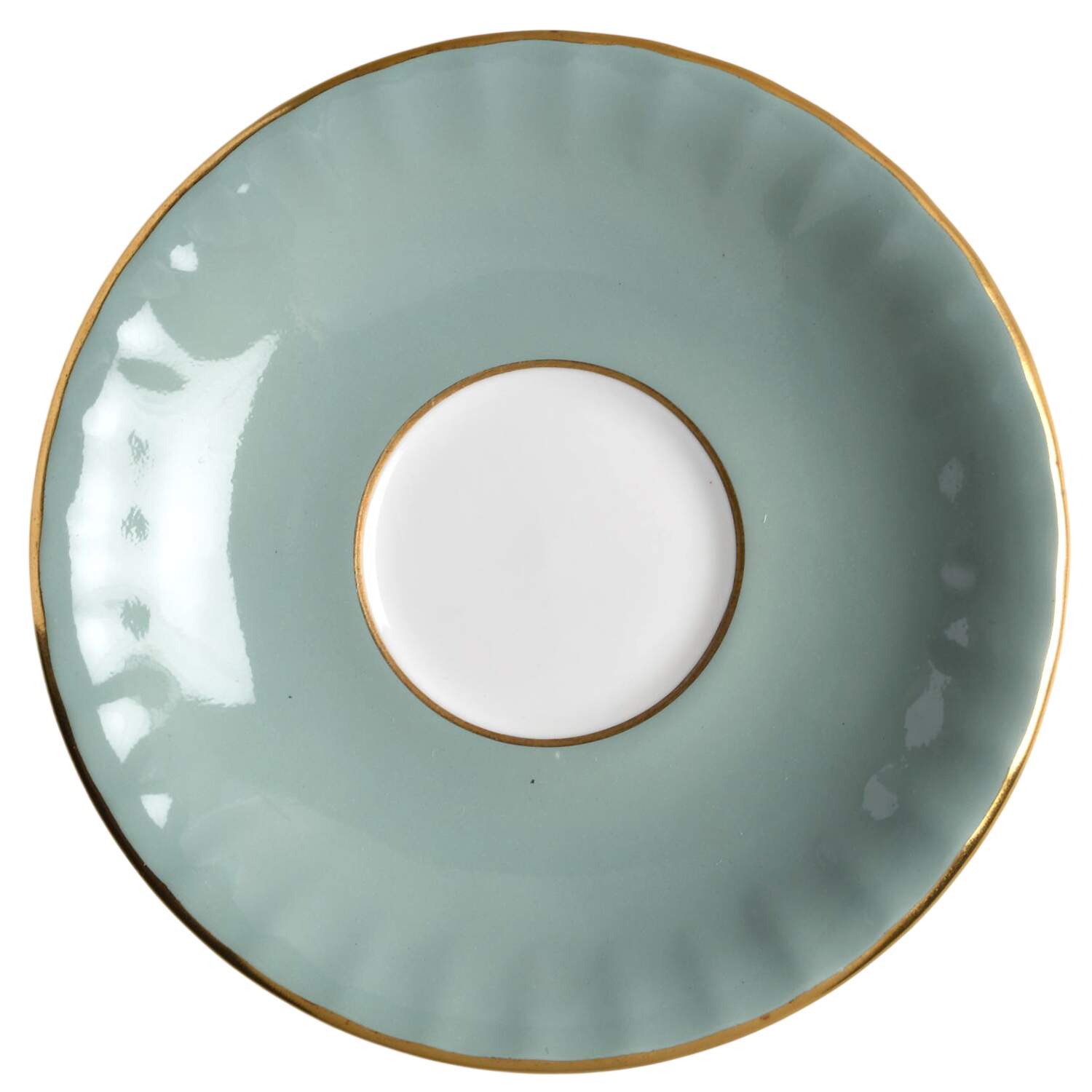 1034 Turquoise Saucer by John  Aynsley & Sons-1
