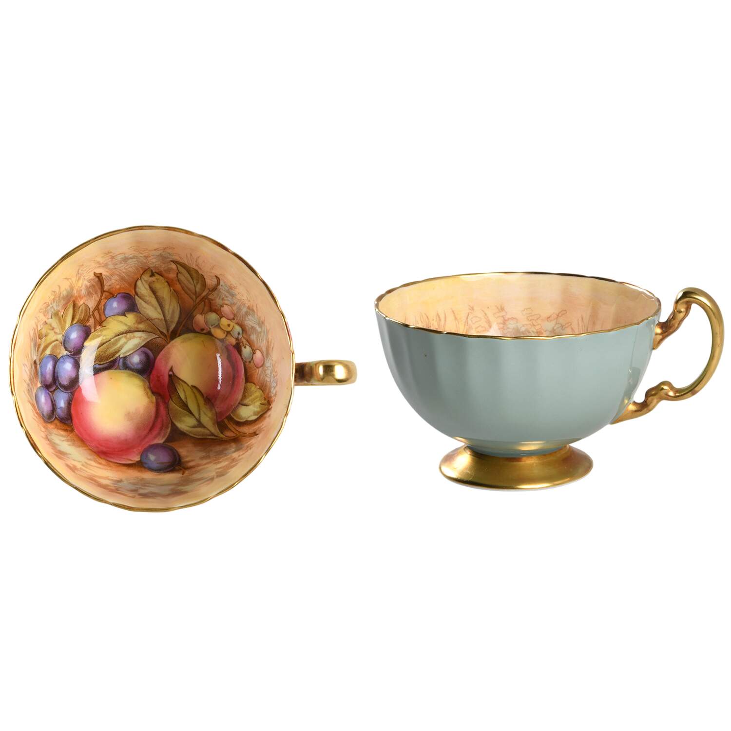 1034 Turquoise Footed Cup by John  Aynsley & Sons-1