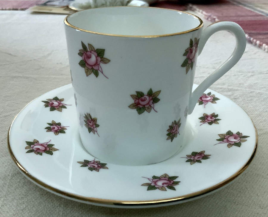 Hathaway Flat Demitasse Cup & Saucer Set by John  Aynsley & Sons-1