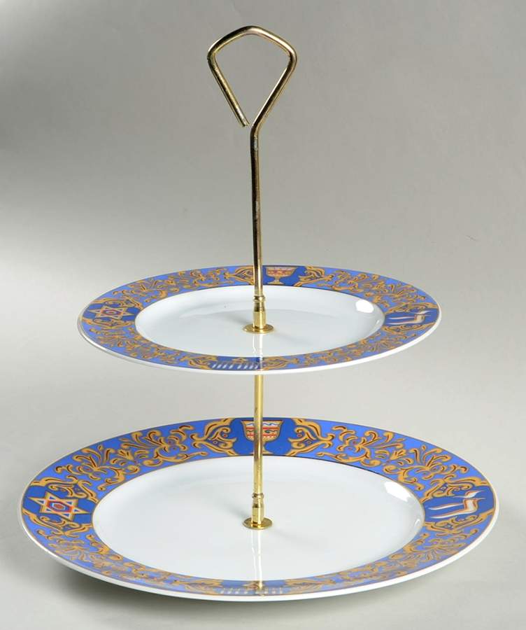 Celebrations 2 Tiered Serving Tray (Dinner & Salad Plate) by American Atelier-1