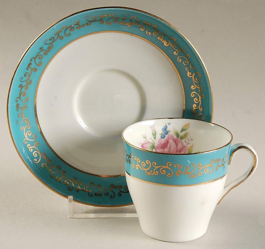 C185-C165 Flat Demitasse Cup & Saucer Set by John  Aynsley & Sons-1