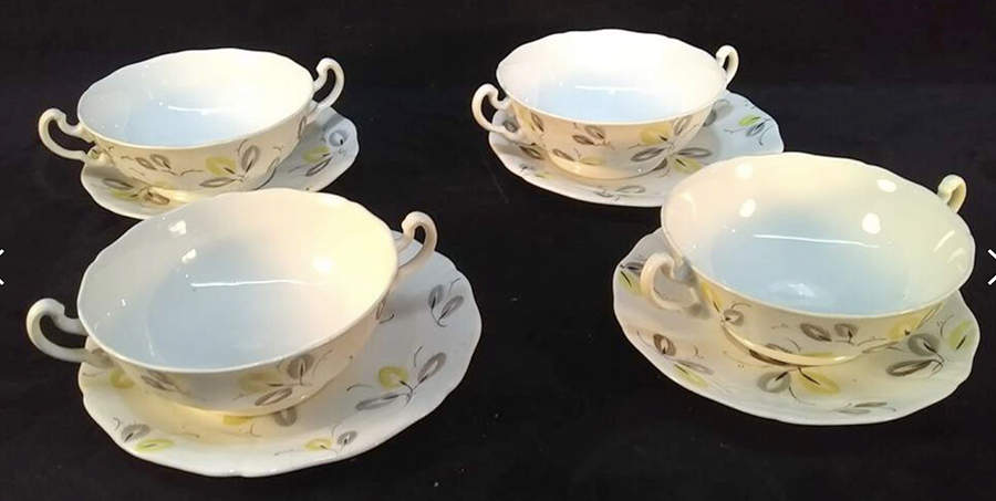 Carnival Flat Cream Soup Bowl & Saucer Set by Adderley-1