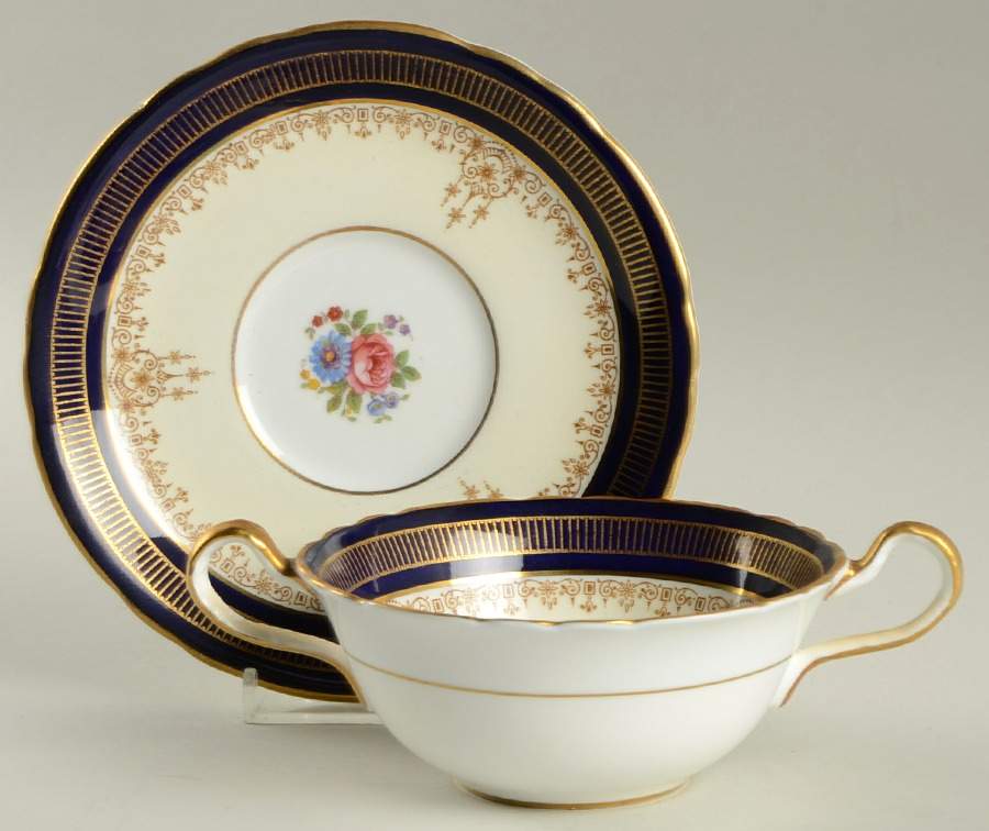 7394 Flat Cream Soup Bowl & Saucer Set by John  Aynsley & Sons-1