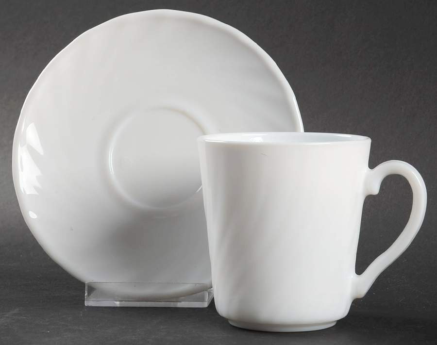 Caracas Feston Uni Flat Cup & Saucer Set by Arcopal-1