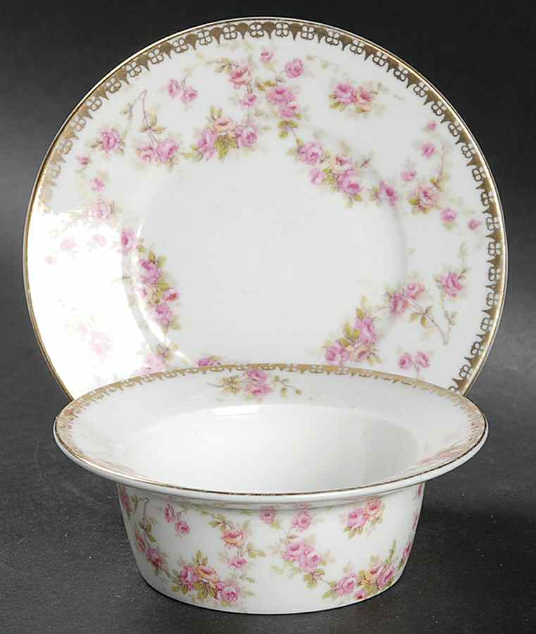 Bridal Rose (Smooth, Gold Edge) Ramekin & Saucer Set by Altrohlau-1