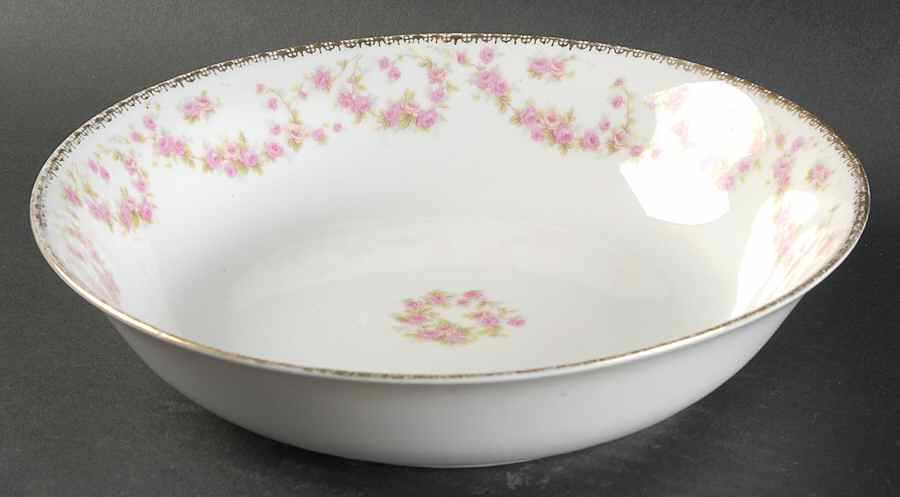 Bridal Rose (Smooth, Gold Edge) 9" Round Vegetable Bowl by Altrohlau-1
