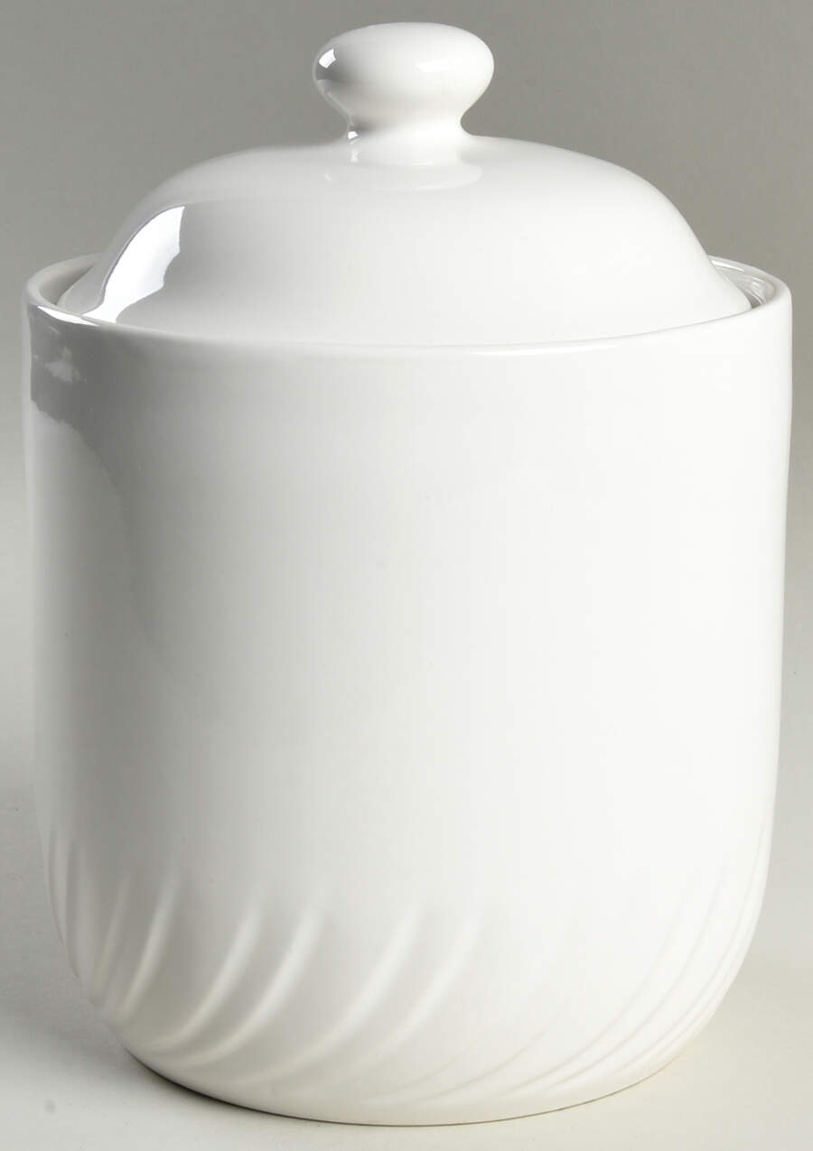 White Large Canister & Lid by Alacarte-1