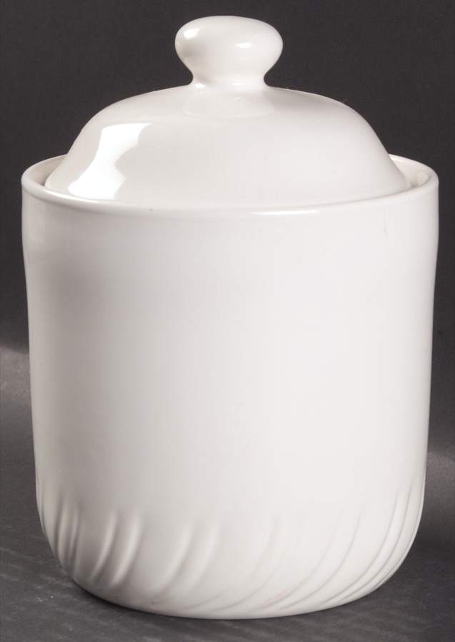 White Medium Canister & Lid by Alacarte-1