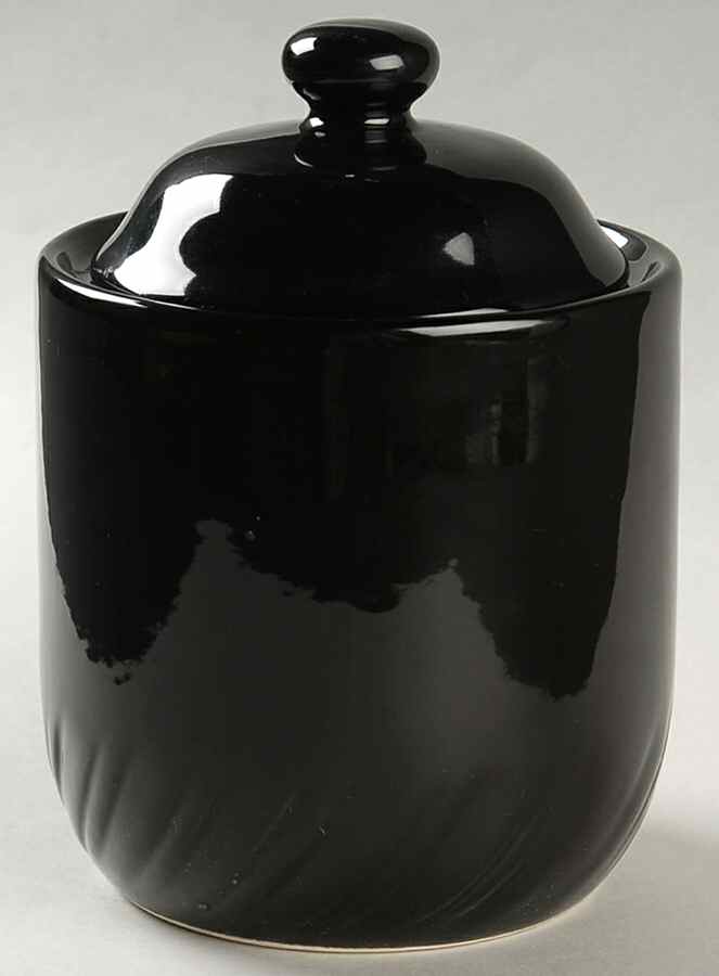 Black Medium Canister & Lid by Alacarte-1