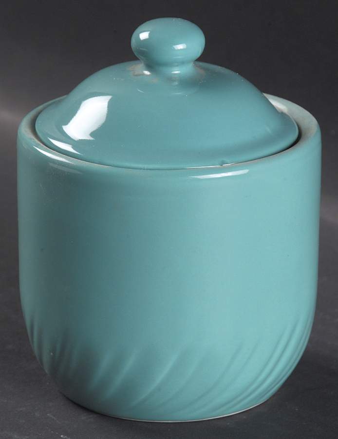 Teal Turquoise Sugar Bowl & Lid by Alacarte-1
