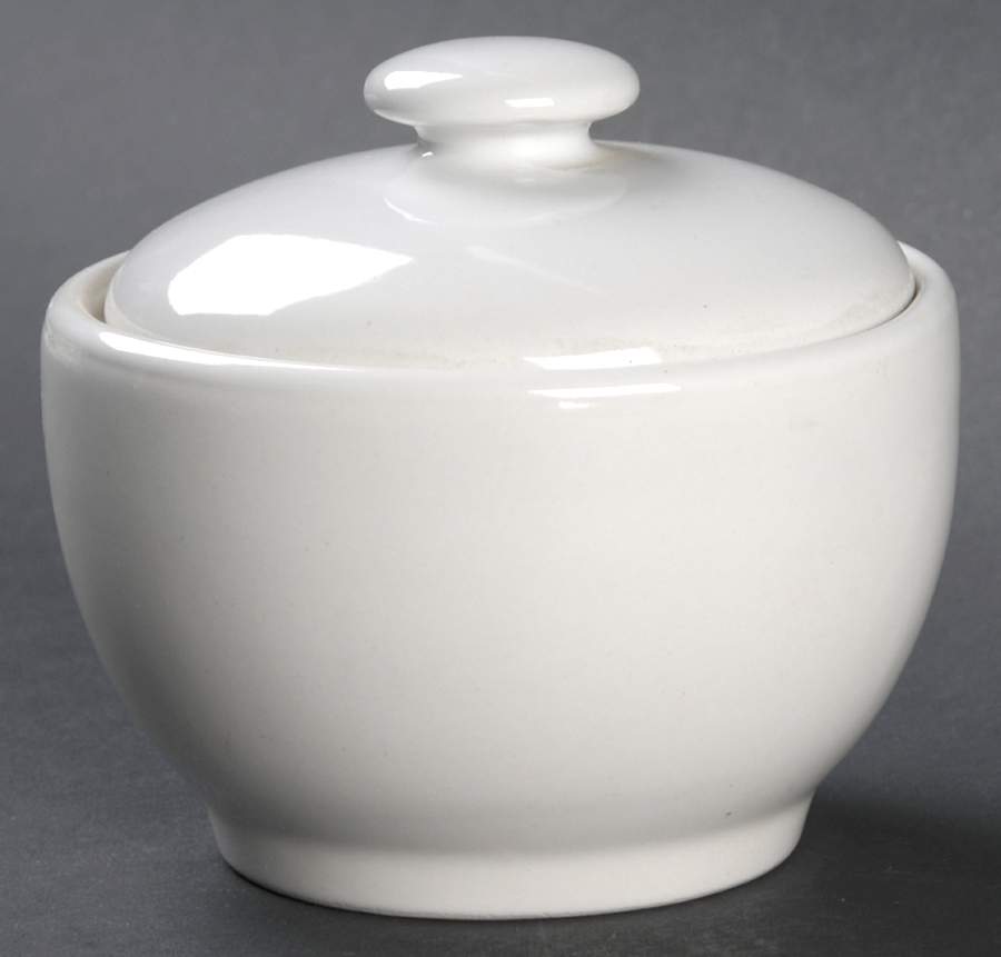 White Sugar Bowl & Lid by Alacarte-1