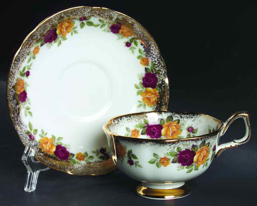 Cottage Roses Footed Cup & Saucer Set by Arklow-1