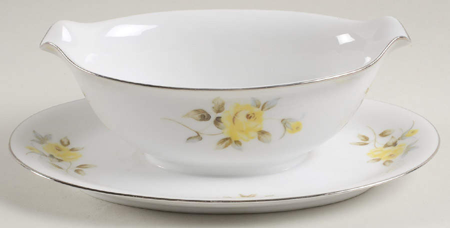 Gloria Gravy Boat with Attached Underplate by Adline-1