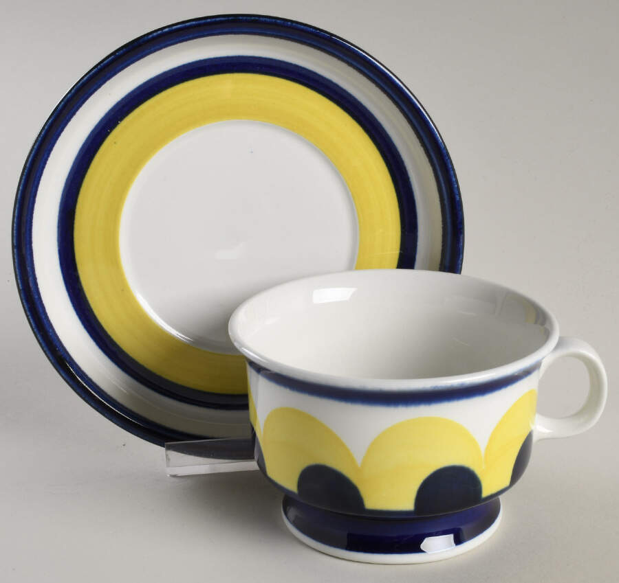 ARA50 Footed Cup & Saucer Set by Arabia of Finland-1